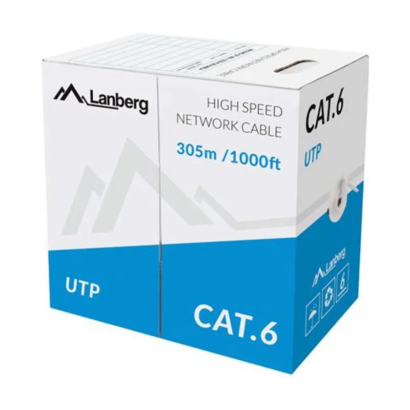 Lanberg LCU6-10CC-0305-S cable de red Gris 305 m U/UTP UTP