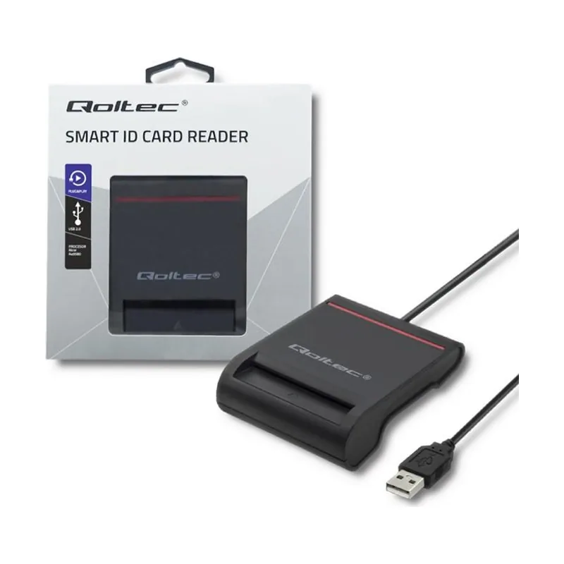 Qoltec 50642 lector de tarjeta magnética usb