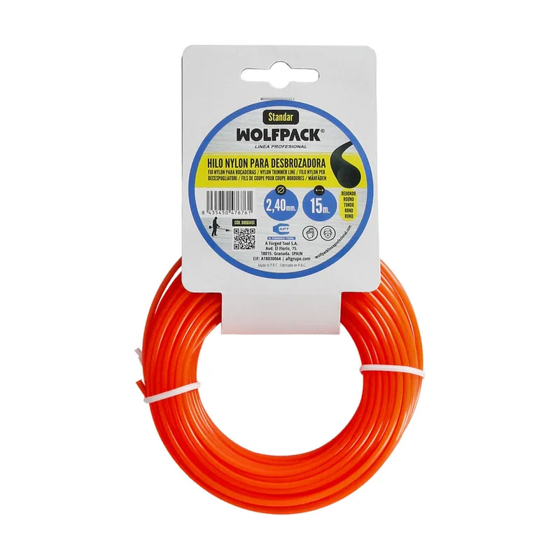 Wolfpack Linea Profesional Hilo nylon redondo 2,4mm rollo 15mt.