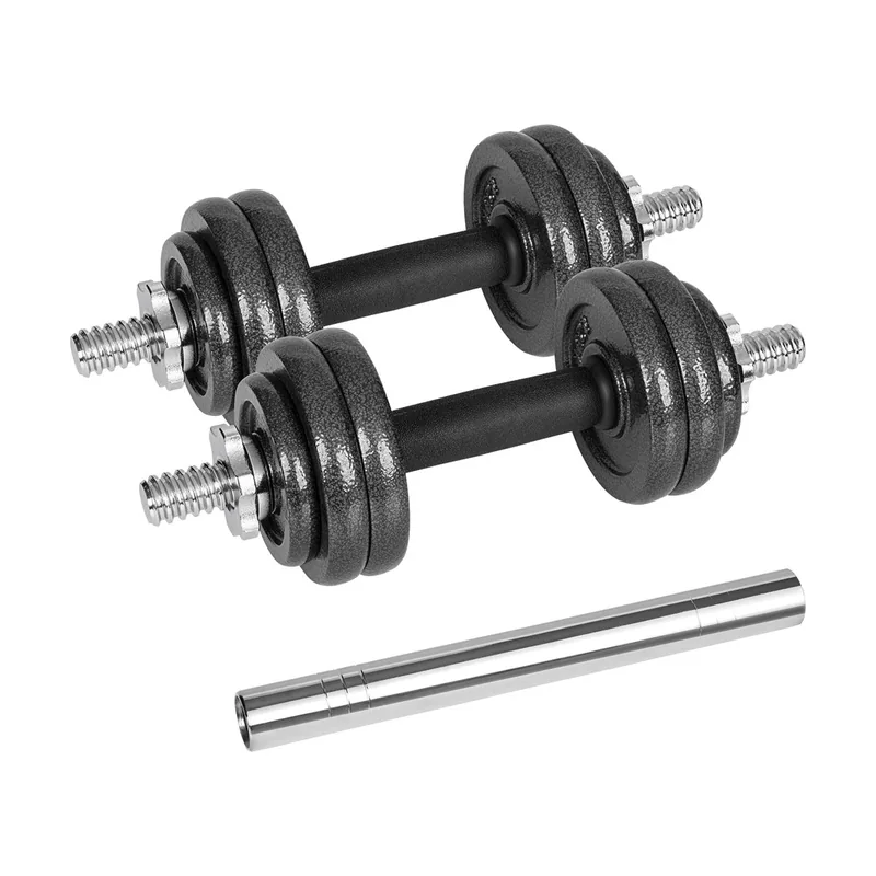 Electro Juego de 15 kg de mancuernas de hierro fundido en estuche con grifo ajustable RBA-2327-15