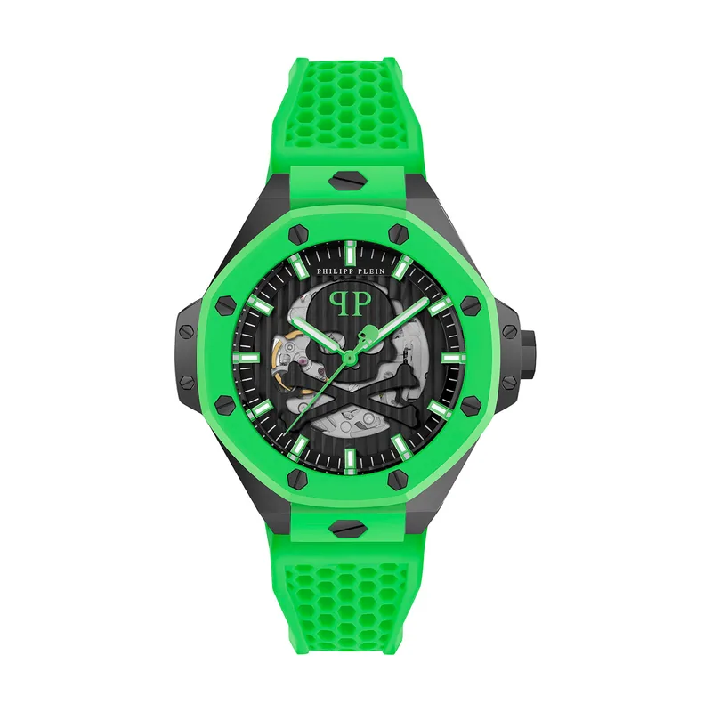 Philipp Plein Reloj Hombre Analogico Automatico con Correa de Silicona PWPFA0624