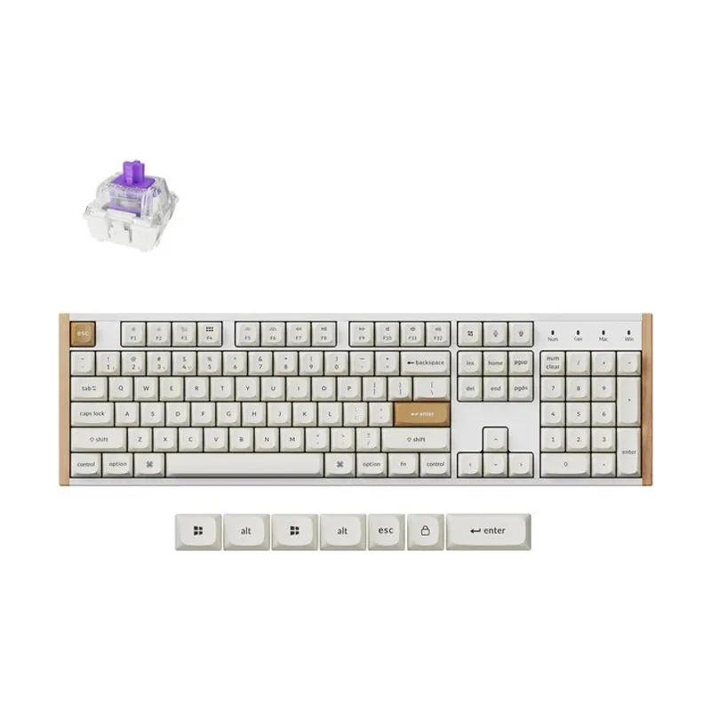 Keychron K10 he retroiluminación rgb intercambiable gateron de aluminio interruptor de nebulosa magnética de doble raíl