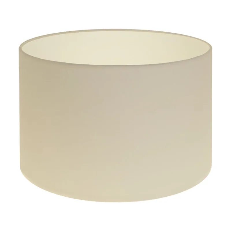 Pantalla cipriota redondo tela pvc802 con encaje e27 al.20xd.30cm beije
