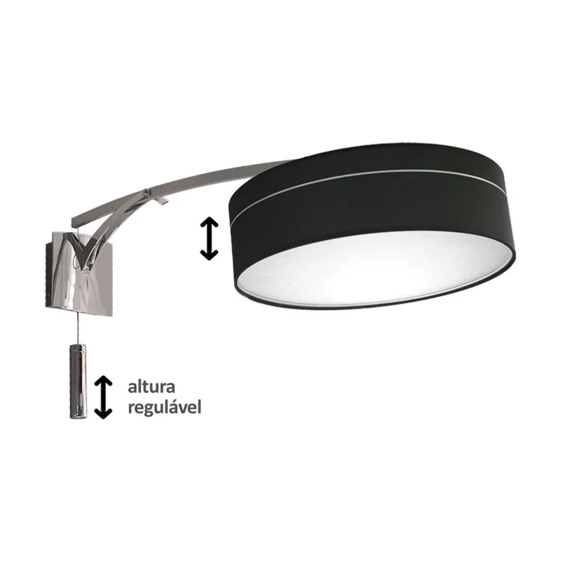 Lumit Aplique atibaia 1xe14 l.40xan.90xal.50cm negro/cromo