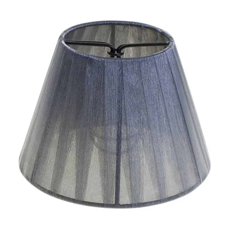 Lumit Pantalla australiano redondo cónico plisado tela organza con pinza al.10xd.14cm