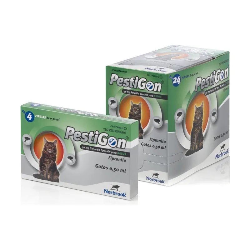 Pestigon Gatos 50mg Antiparasitario Pipetas 24