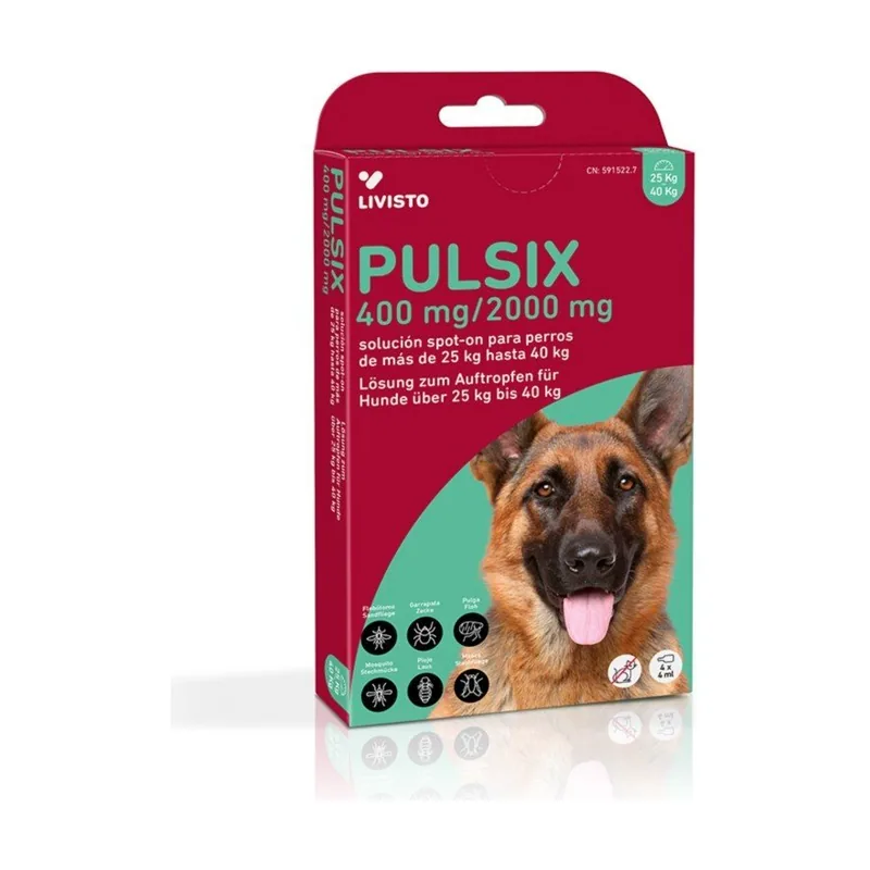 Livisto Pulsix Perros 25-40 kg Antiparasitario Pipetas 4 unidades