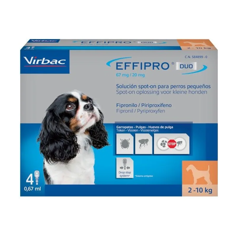 Virbac Effipro Duo Spot On Perro Pequeño Antiparasitario 4 Pipetas