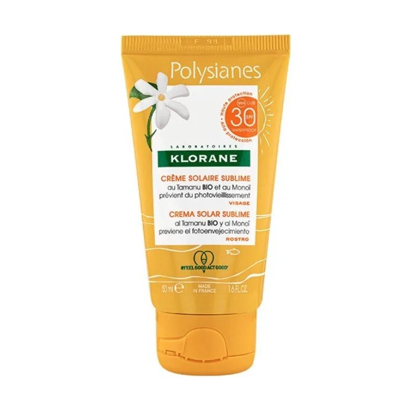 Klorane POLYSIANES MONOÏ Y TAMANU BIO crema solar sublime SPF30 50 ml