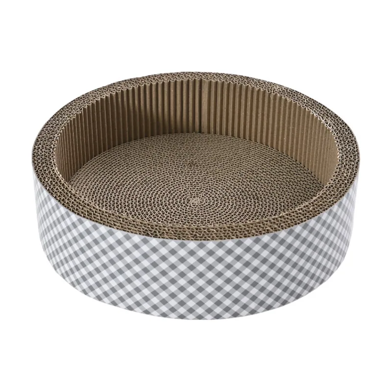 Leeby Domingo cama rascador de cartón vichy para gatos