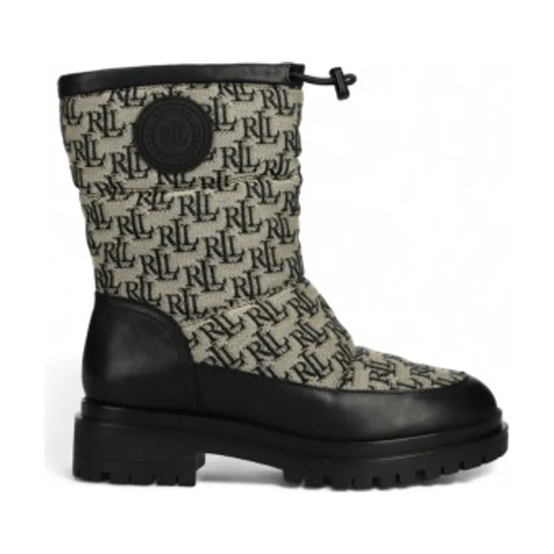 Lauren Ralph Lauren Botines de piel Coree de jacquard con monograma 802882382001
