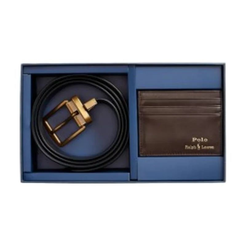 Polo Ralph Lauren Set de cinturón y tarjetero de piel 405880721002