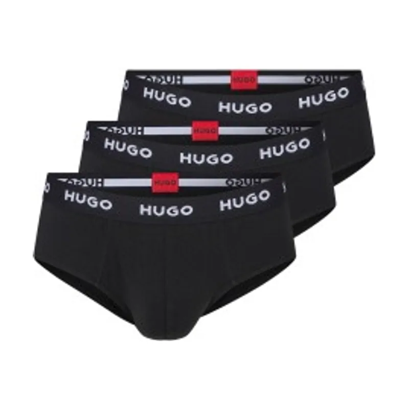 Hugo Pack 3 Slips Algodón Elástico Logo 50469763