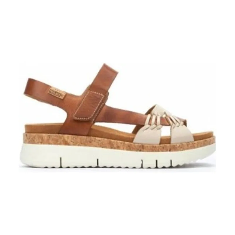 Pikolinos Sandalias de piel Palma marrón -Altura cuña 4,5 cm W4N-0968C1