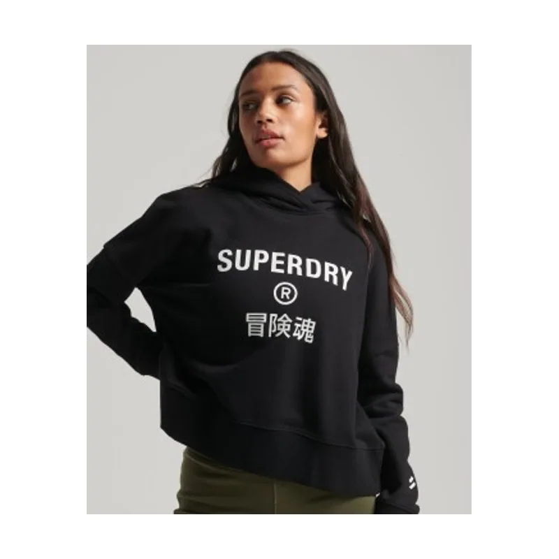 Superdry Sudadera Core Sport corta de corte cuadrado con capucha W2011829A