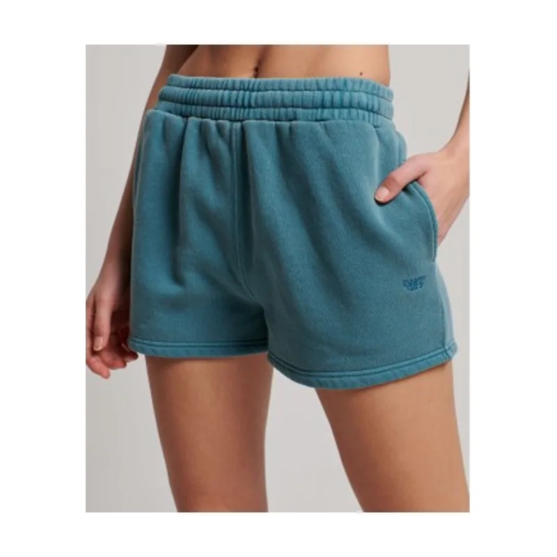 Superdry Pantalón corto de chándal Vintage Wash turuqesa W7110387A