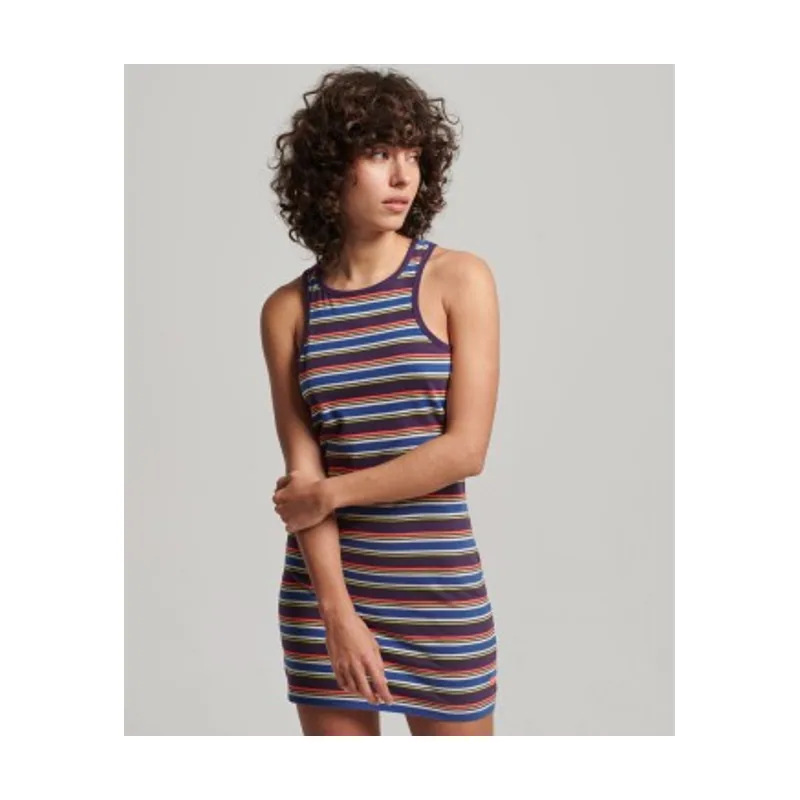 Superdry Vestido logotipo Vintage Stripe Racer W8011412A