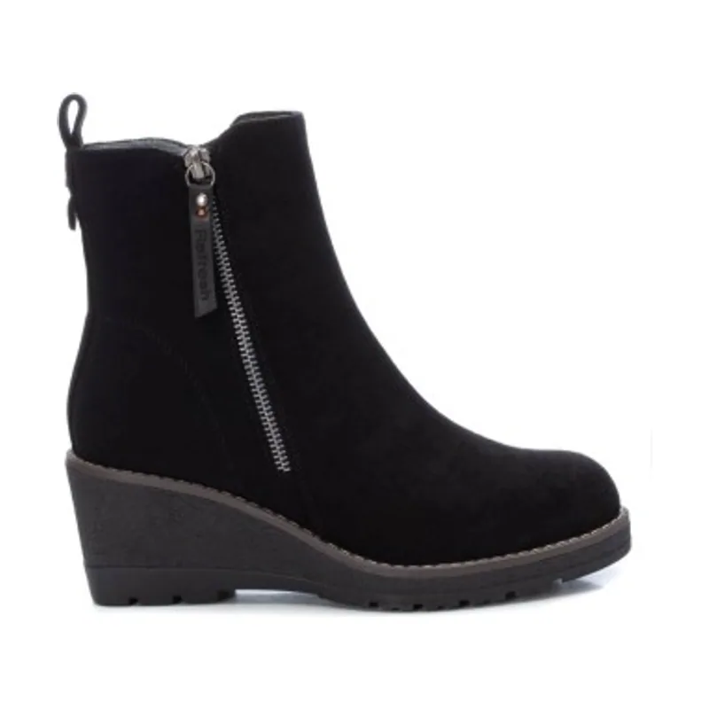 Refresh Botines antelina negro -Altura cuña 6cm 17100901-NEGRO