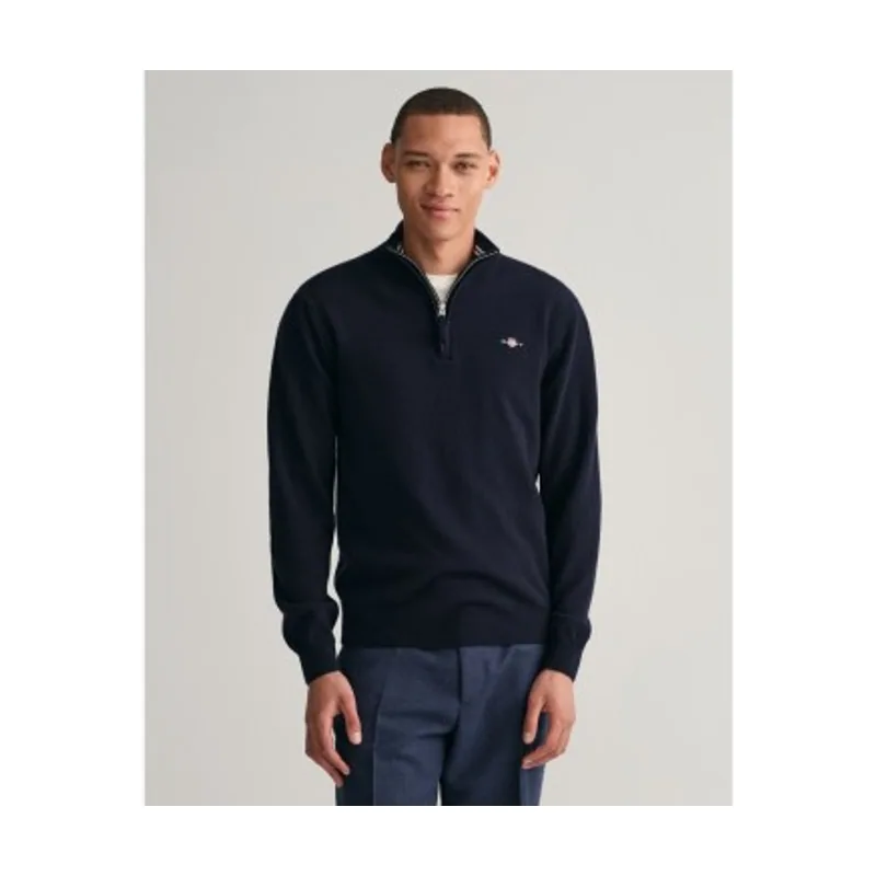 Gant Jersey de lana de oveja muy fina con media cremallera 87213
