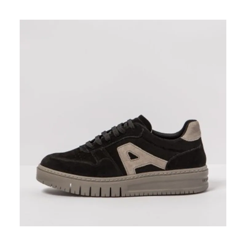 Art Zapatillas de piel 1777S Silk Suede Black-Taupe 11777S1IB003_001