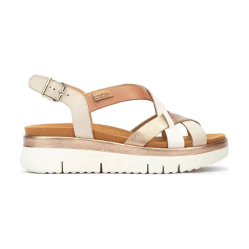 Pikolinos Sandalias de piel Palma multicolor -Altura cuña 4,5 cm W4N-0650C1