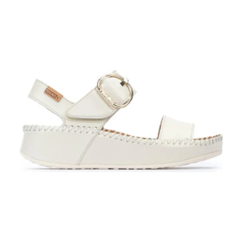 Pikolinos Sandalias de piel Marina blanco -Altura cuña 5cm W1C-0709