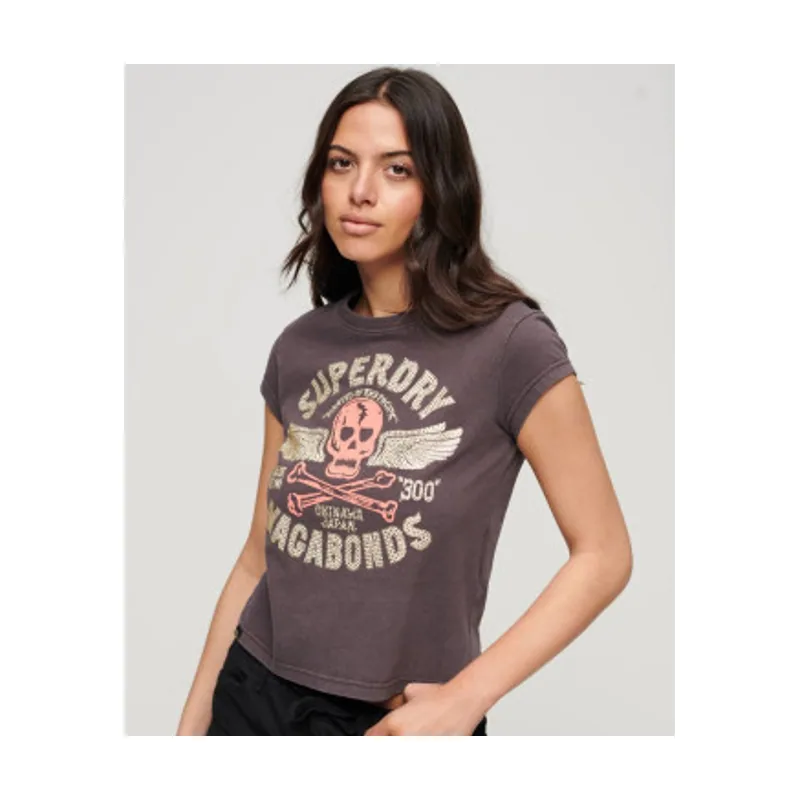 Superdry Camiseta De Manga Casquillo Con Adornos W1011391A