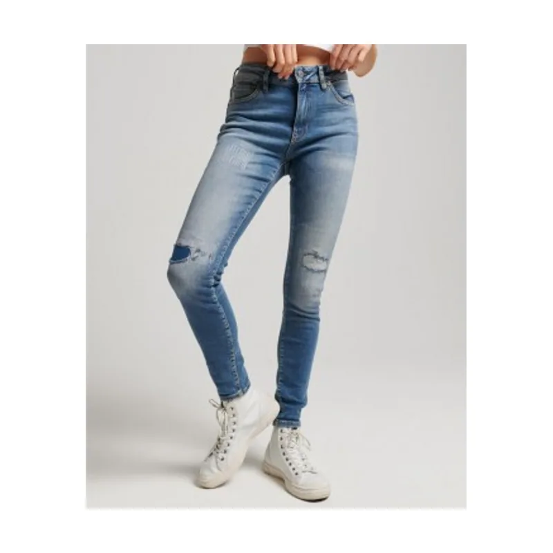 Superdry Vaqueros ajustados de talle medio de algodón orgánico Vintage W7010798A