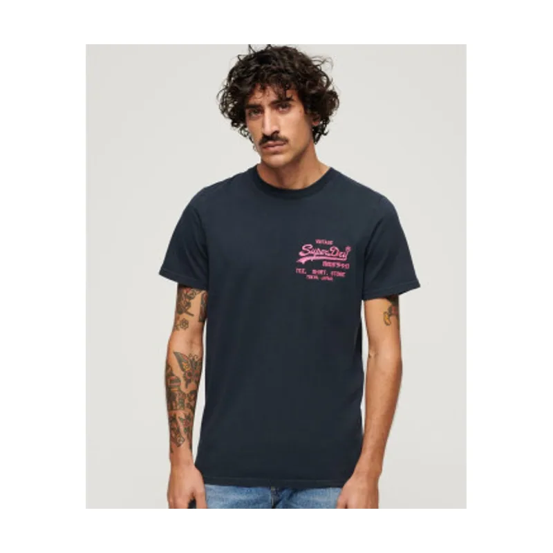 Superdry Camiseta flúor con logo Vintage M1011922A