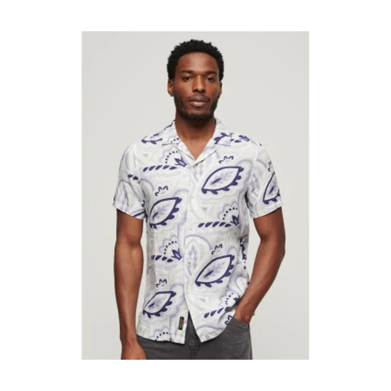 Superdry Camisa de lino estampada M4010810A