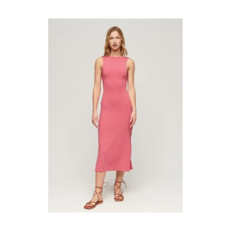 Superdry Vestido midi de punto con espalda cruzada W8011612A