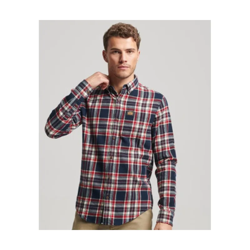 Superdry Camisa de leñador de algodón orgánico a cuadros M4010727A