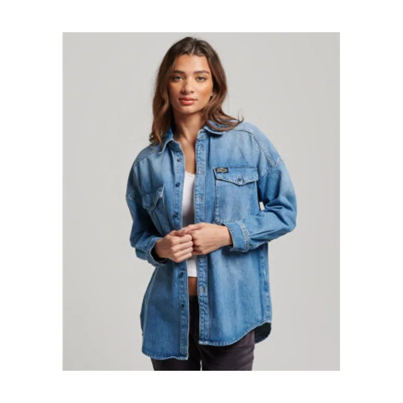 Chaqueta camisera vaquera oversize W4010397A