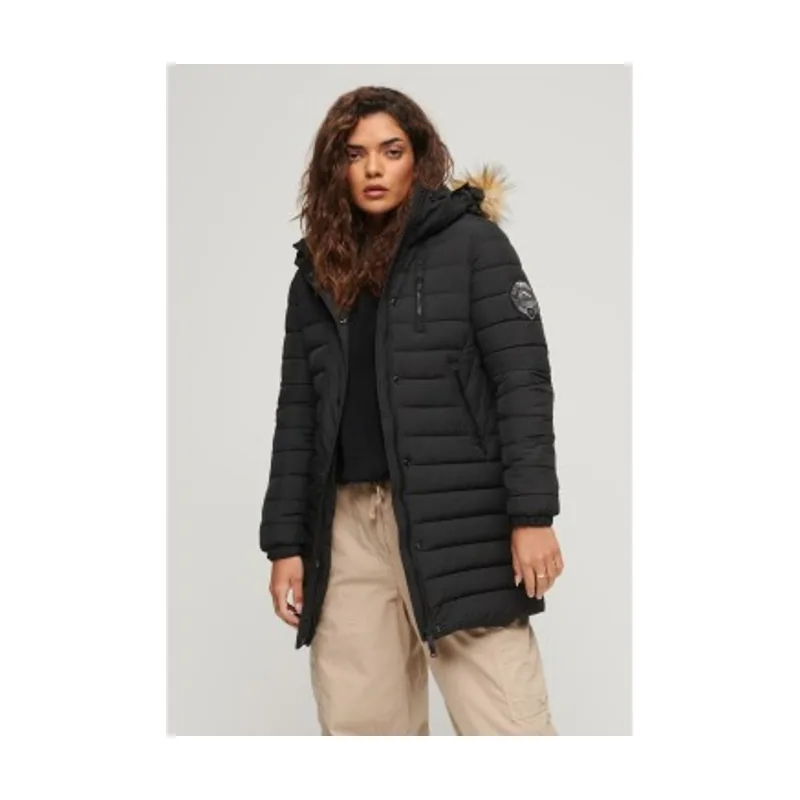 Superdry Abrigo acolchado con capucha Fuji de largo W5011564A