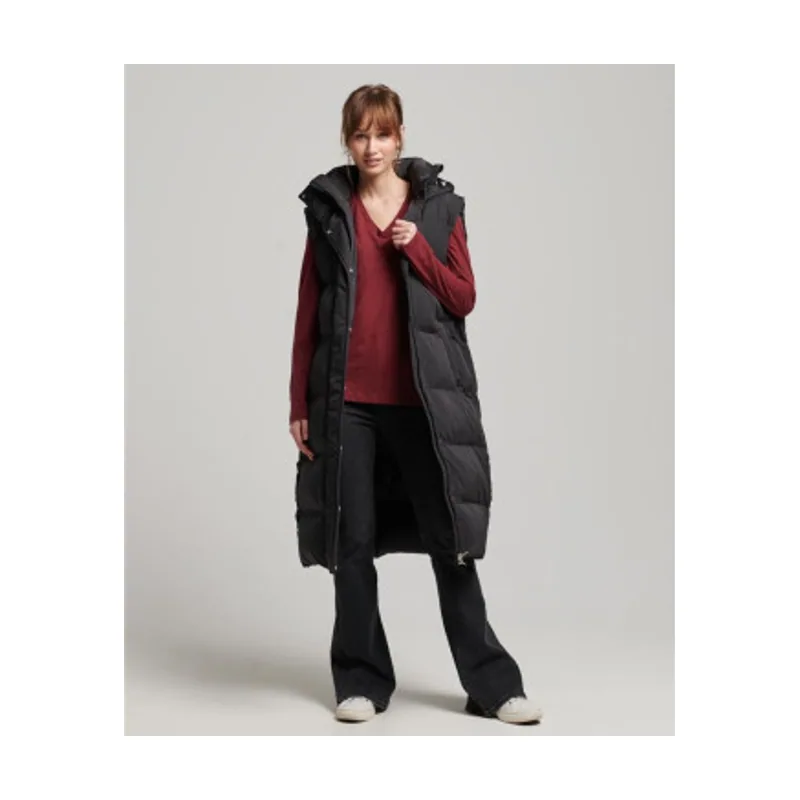 Superdry Chaleco acolchado largo con capucha W5011641A