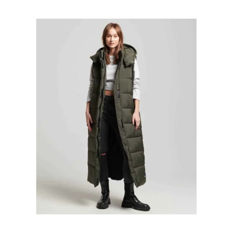 Superdry Chaleco largo con capucha Ripstop W5011644A