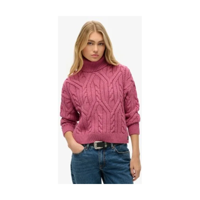 Superdry Jersey De Punto Trenzado Con Cuello De Polo W6110548A