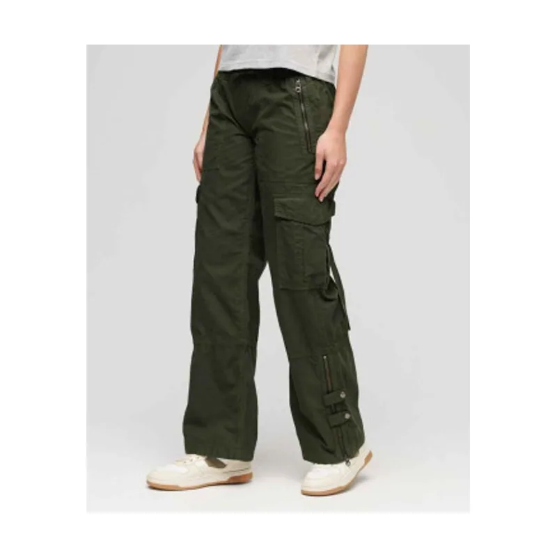 Superdry Pantalón cargo de pernera ancha y talle bajo W7010914A