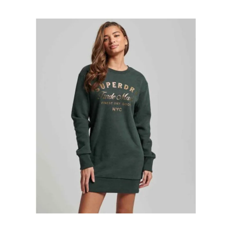 Superdry Vestido de punto con logotipo metalizado Luxe W8011496A