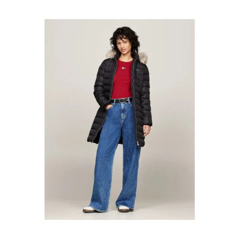 Tommy Jeans Abrigo de plumón con capucha y ribete DW0DW18864