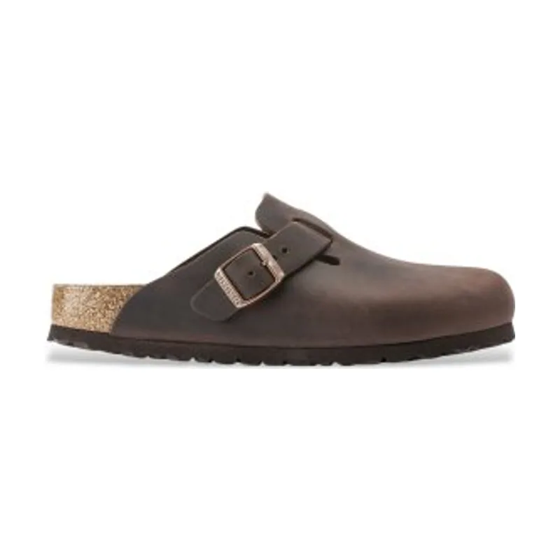 Birkenstock Zuecos de piel Boston Oiled (Ajuste Estrecho) 860133