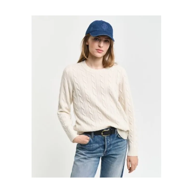 Gant Jersey De Cuello Redondo Y Punto De Ochos En Lana De Oveja 4805315