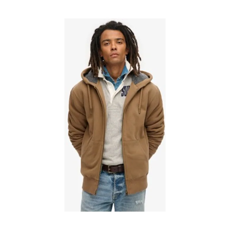 Superdry Sudadera con capucha cremallera y forro de borrego M2013749A