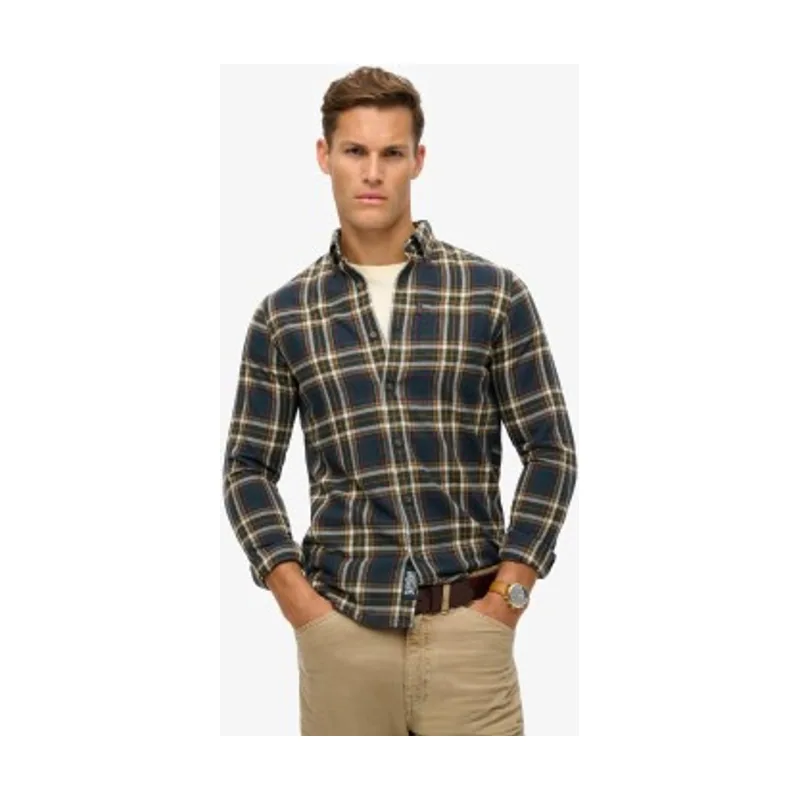 Superdry Camisa de algodón orgánico a cuadros vintage M4010737A