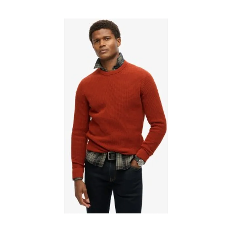 Superdry Jersey de punto con cuello redondo y textura M6110657A