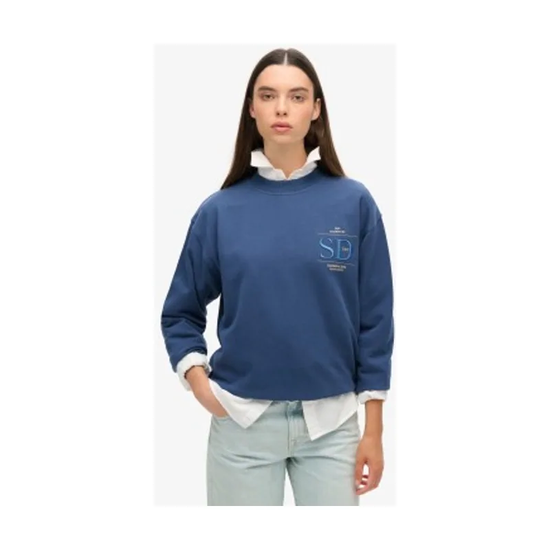 Sudadera de corte holgado con logotipo metalizado Luxe W2012154A