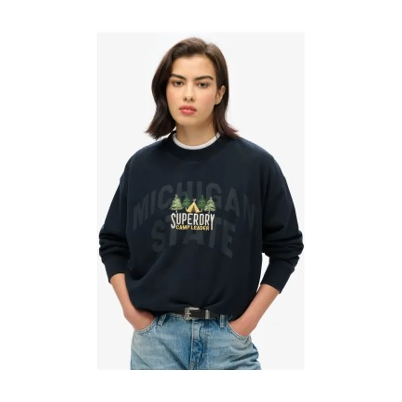 Sudadera de corte holgado y cuello redondo Travel Souvenir W2012156A