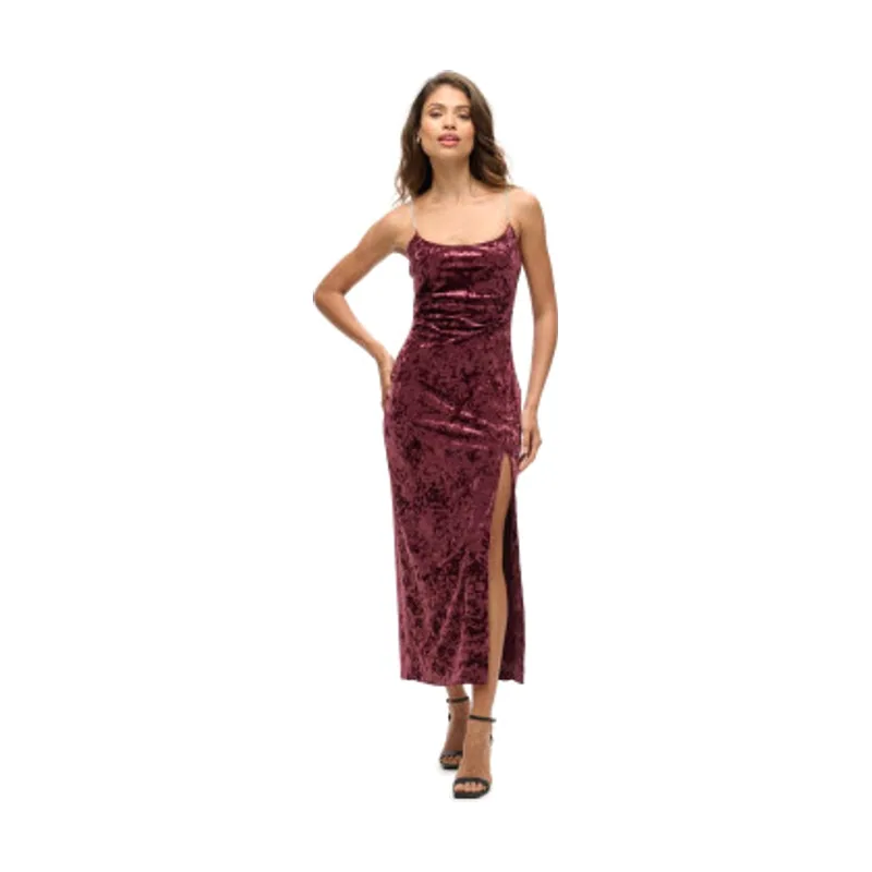 Vestido largo de terciopelo Diamonte W8011729A