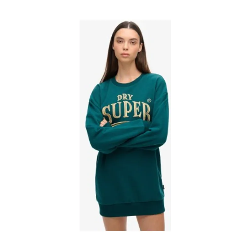 Superdry Vestido en tejido sudadera con logotipo metalizado Luxe W8011755A