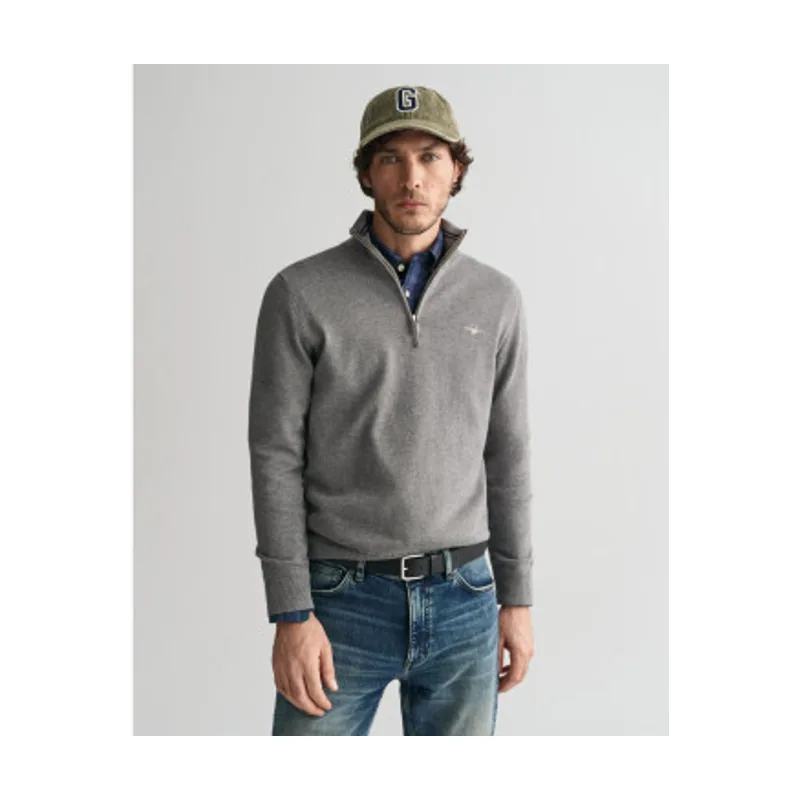 Gant Jersey clásico de algodón con media cremallera 8030564